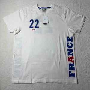 France Franck Ribery Nike #22 Soccer Jersey T-Shirt Mens L Spell Out Retro NWT‎